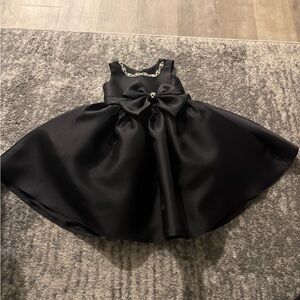 Charming Black Kids Dress with Bow